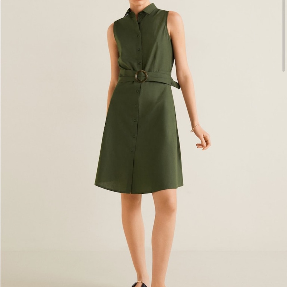 Mango summer belted Midi shirt dress - Picture 5 of 9
